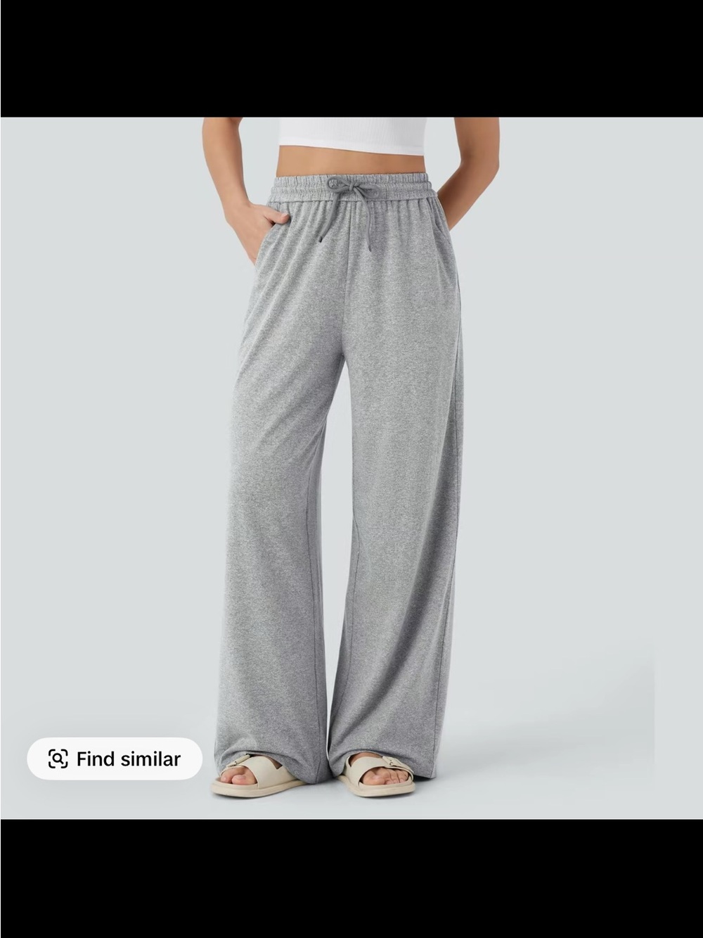 Halara High Waisted Drawstring Pocket Wide Leg Casual Pants NEW SMALL EX TALL